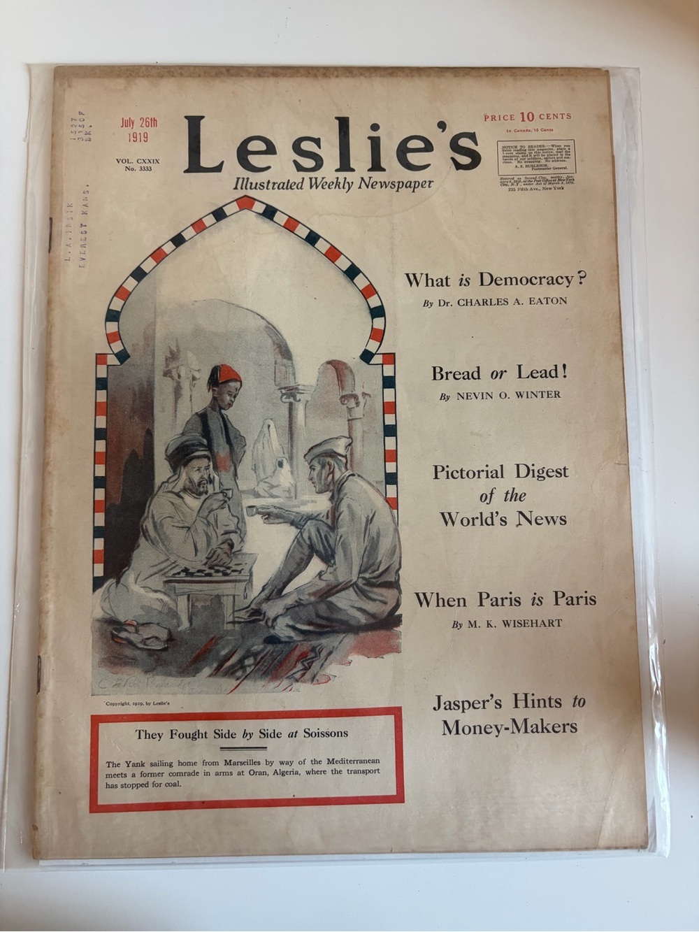 Antique 1917 Leslie’s Weekly The War in Pictures WWI Military Magazine